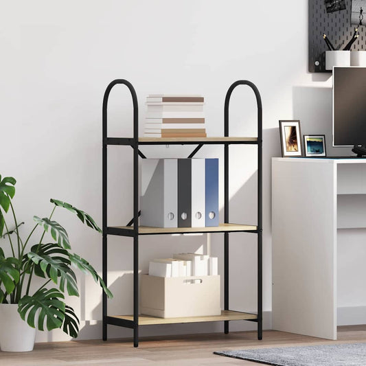 vidaXL Bookshelf 3-Tier 60 x 30 x 109 cm Engineered wood Sonoma Oak