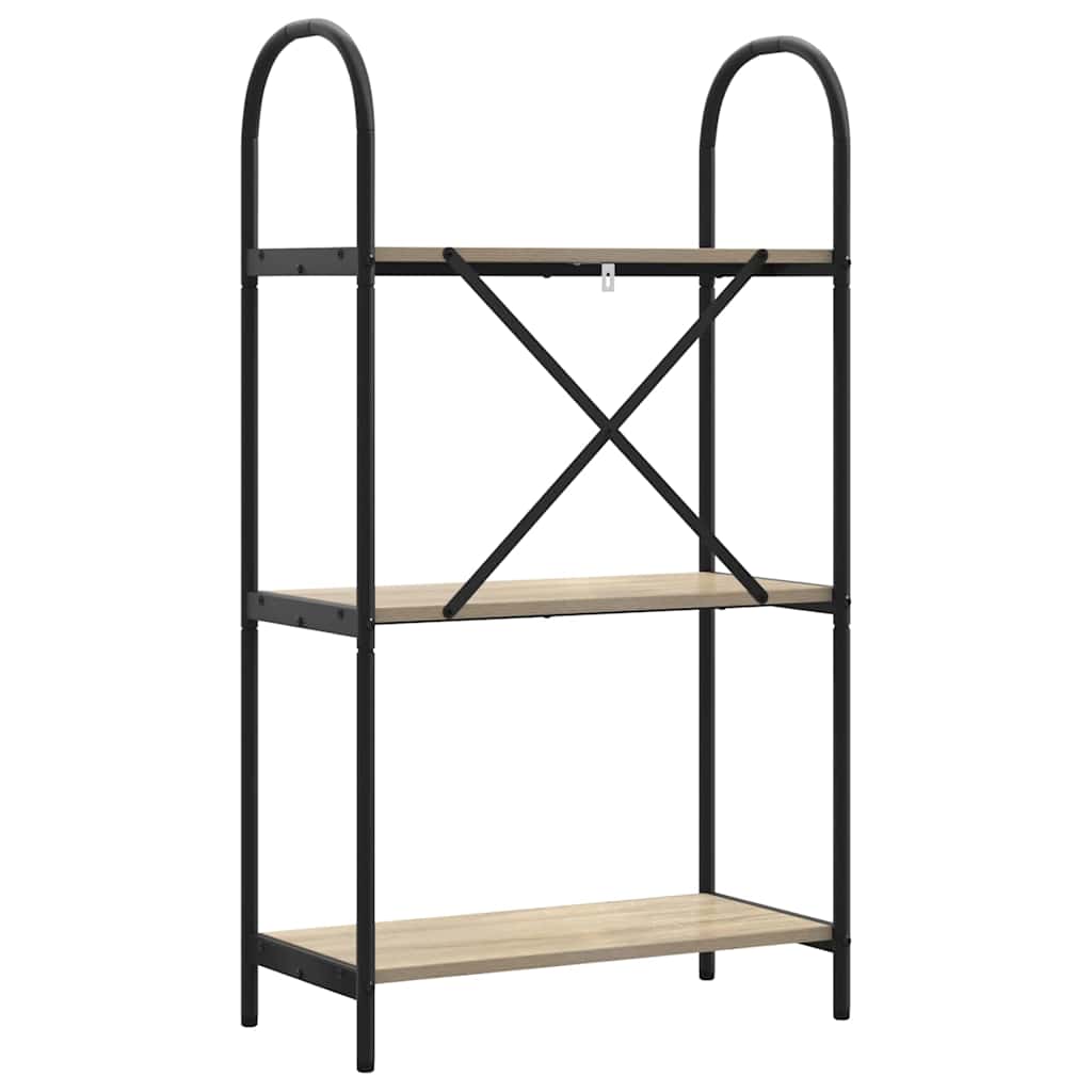 vidaXL Bookshelf 3-Tier 60 x 30 x 109 cm Engineered wood Sonoma Oak