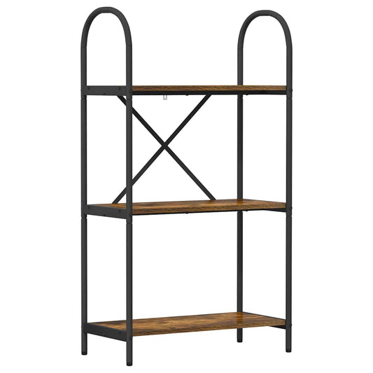 vidaXL Bookshelf 3-Tier 60 x 30 x 109 cm Engineered wood Smoked Oak