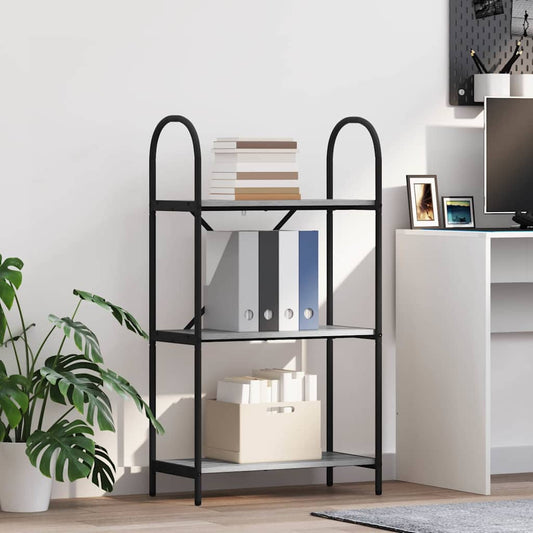 vidaXL Bookshelf 3-Tier 60 x 30 x 109 cm Engineered wood Grey Sonoma