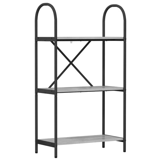vidaXL Bookshelf 3-Tier 60 x 30 x 109 cm Engineered wood Grey Sonoma