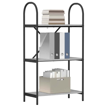 vidaXL Bookshelf 3-Tier 60 x 30 x 109 cm Engineered wood Grey Sonoma