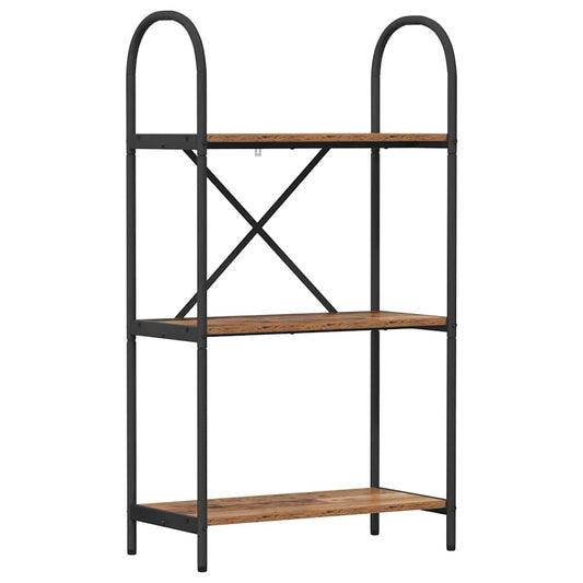 vidaXL Bookshelf 3-Tier 60 x 30 x 109 cm Engineered wood Old Wood