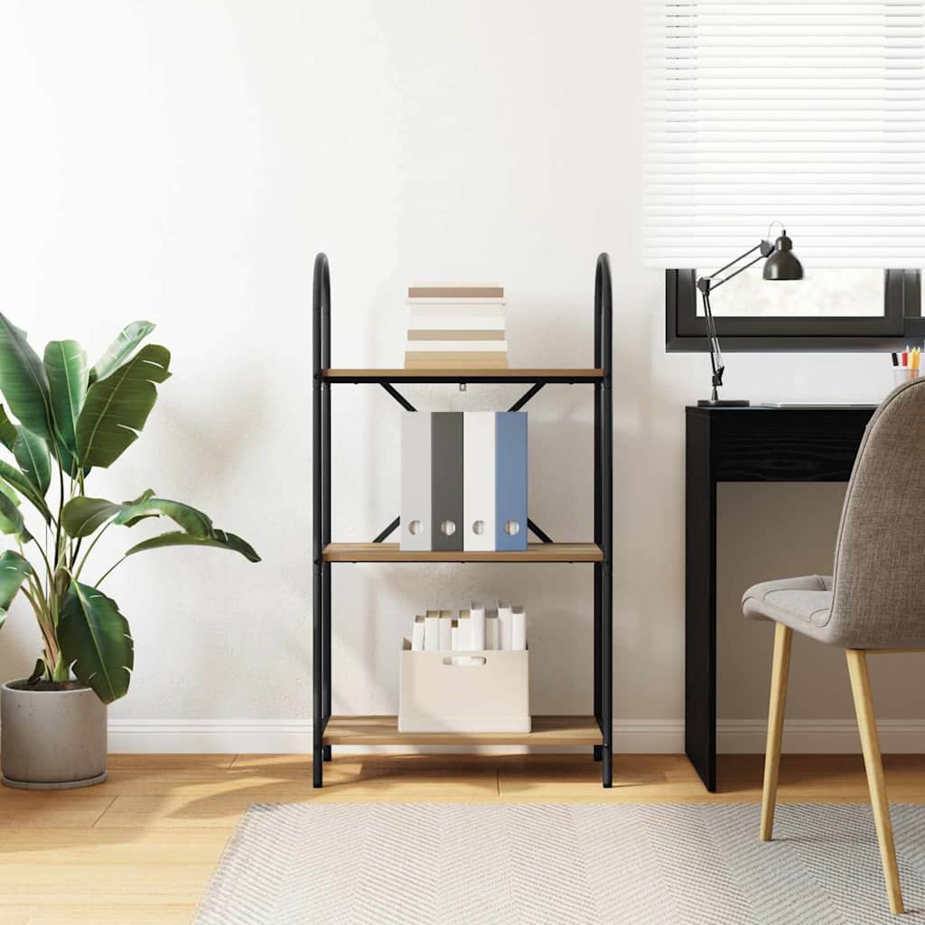 vidaXL Bookshelf 3-Tier 60 x 30 x 109 cm Engineered wood Artisan Oak