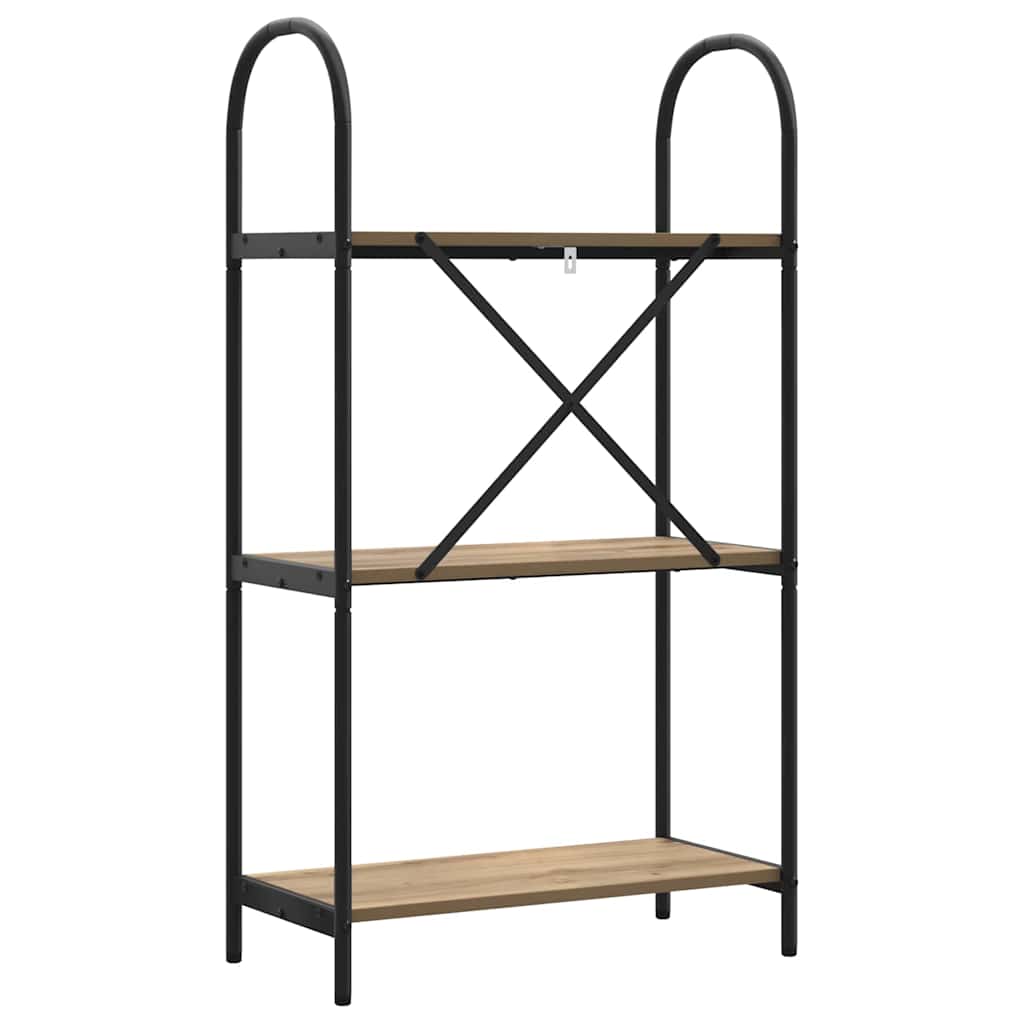 vidaXL Bookshelf 3-Tier 60 x 30 x 109 cm Engineered wood Artisan Oak