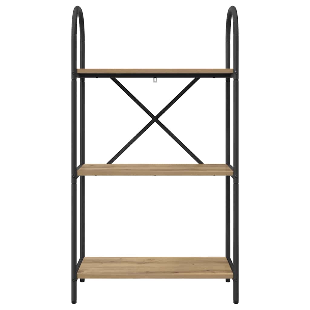 vidaXL Bookshelf 3-Tier 60 x 30 x 109 cm Engineered wood Artisan Oak