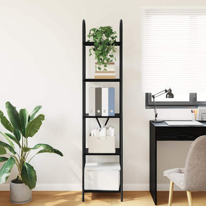 vidaXL Bookshelf 5-Tier 40 x 30 x 183 cm Engineered wood Black Oak