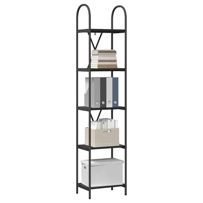 vidaXL Bookshelf 5-Tier 40 x 30 x 183 cm Engineered wood Black Oak
