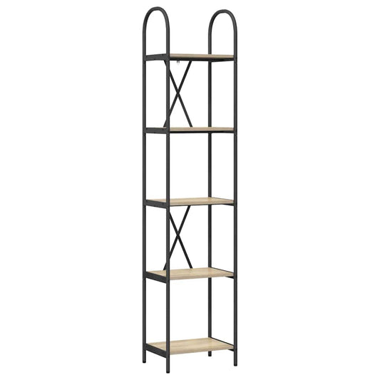 vidaXL Bookshelf 5-Tier 40 x 30 x 183 cm Engineered wood Sonoma Oak