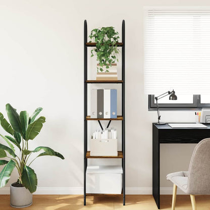 vidaXL Bookshelf 5-Tier 40 x 30 x 183 cm Engineered wood Smoked Oak