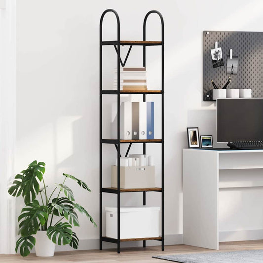 vidaXL Bookshelf 5-Tier 40 x 30 x 183 cm Engineered wood Old Wood