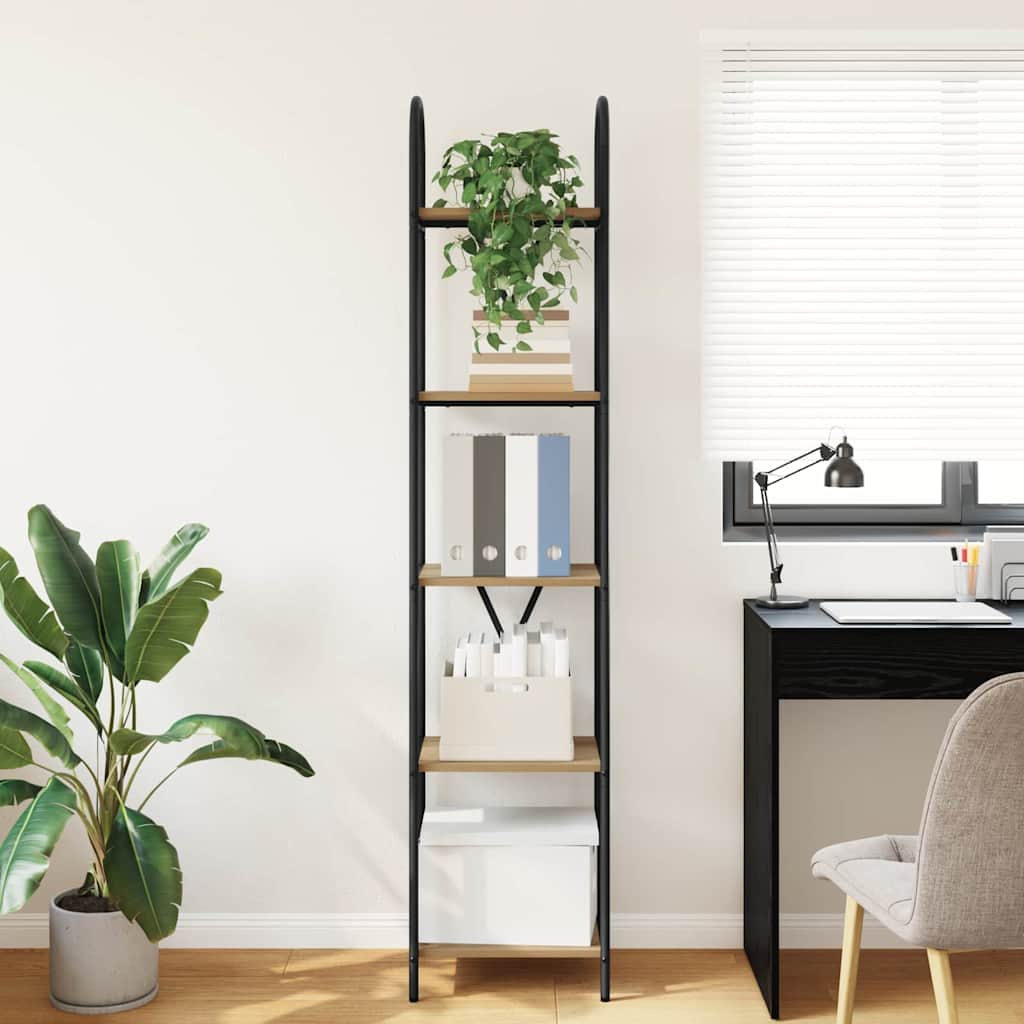 vidaXL Bookshelf 5-Tier 40 x 30 x 183 cm Engineered wood Artisan Oak