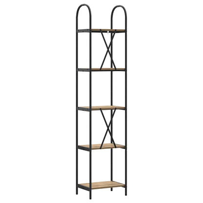 vidaXL Bookshelf 5-Tier 40 x 30 x 183 cm Engineered wood Artisan Oak