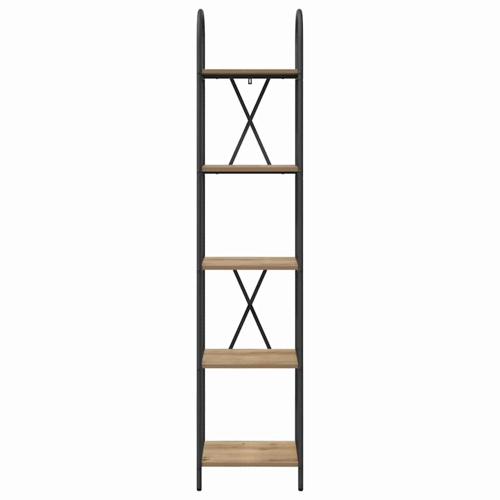 vidaXL Bookshelf 5-Tier 40 x 30 x 183 cm Engineered wood Artisan Oak