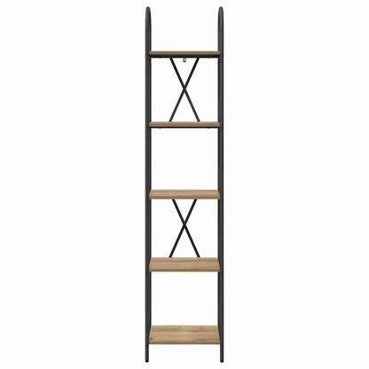 vidaXL Bookshelf 5-Tier 40 x 30 x 183 cm Engineered wood Artisan Oak