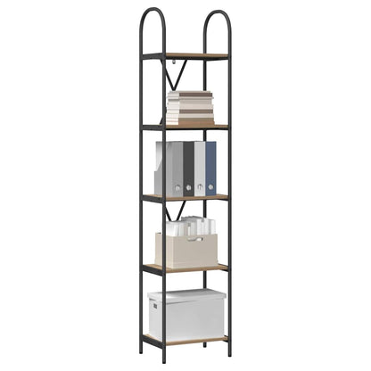 vidaXL Bookshelf 5-Tier 40 x 30 x 183 cm Engineered wood Artisan Oak