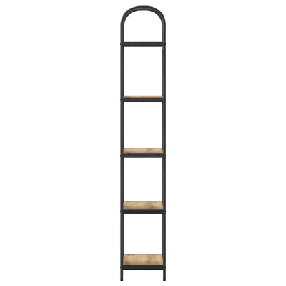 vidaXL Bookshelf 5-Tier 40 x 30 x 183 cm Engineered wood Artisan Oak