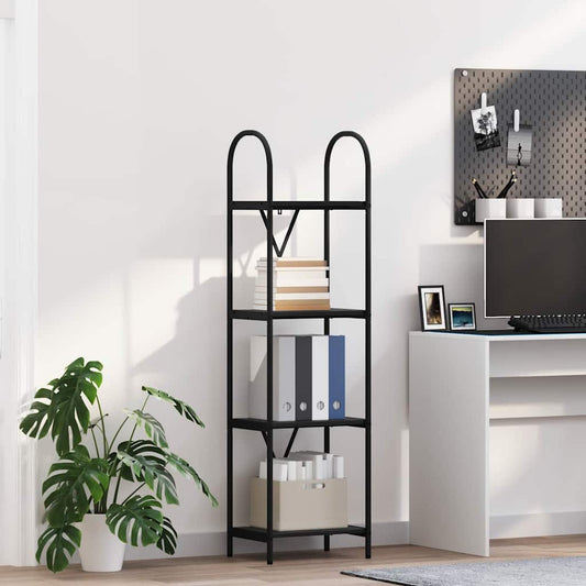 vidaXL Bookshelf 4-Tier 40 x 30 x 146 cm Engineered wood Black Oak