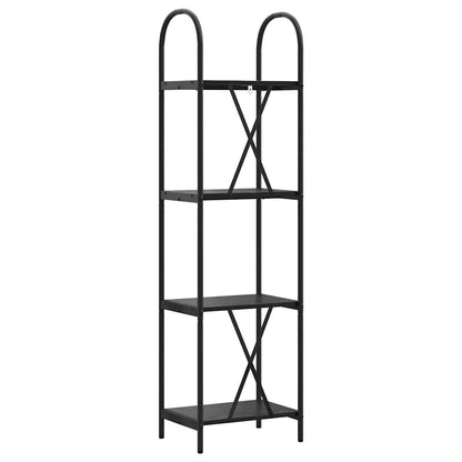 vidaXL Bookshelf 4-Tier 40 x 30 x 146 cm Engineered wood Black Oak