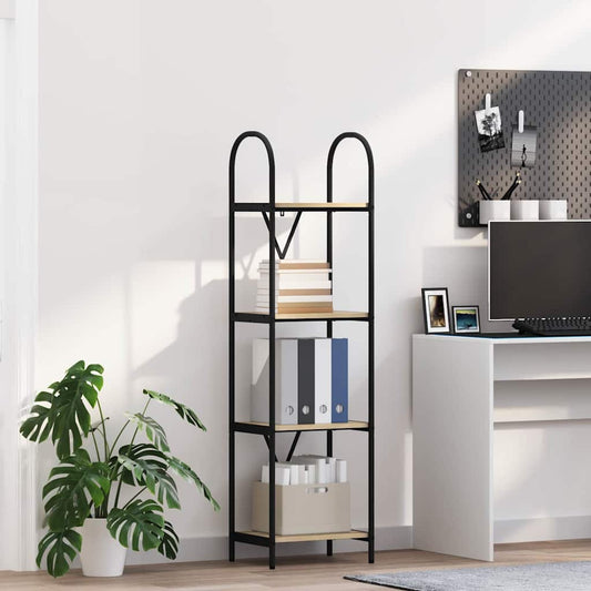 vidaXL Bookshelf 4-Tier 40 x 30 x 146 cm Engineered wood Sonoma Oak