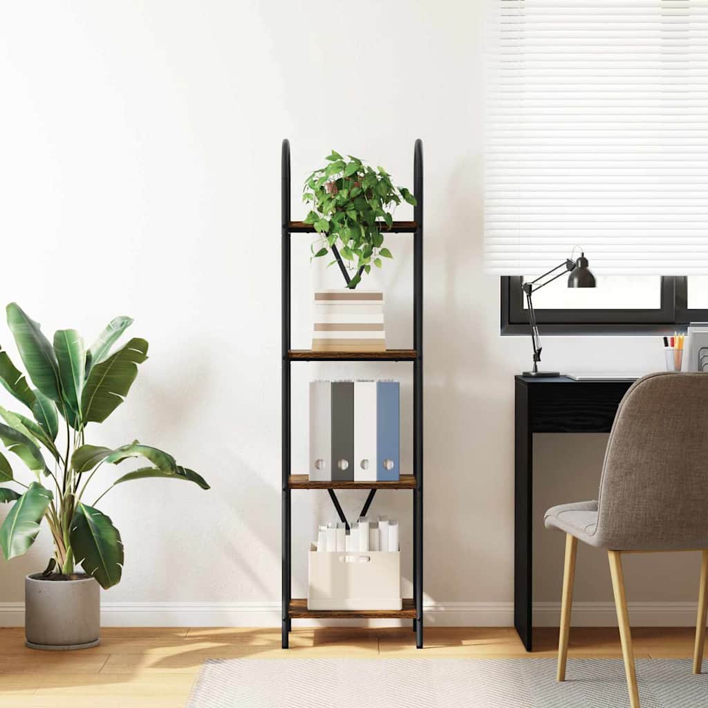 vidaXL Bookshelf Smoked Oak 40 x 30 x 146 cm Engineered wood