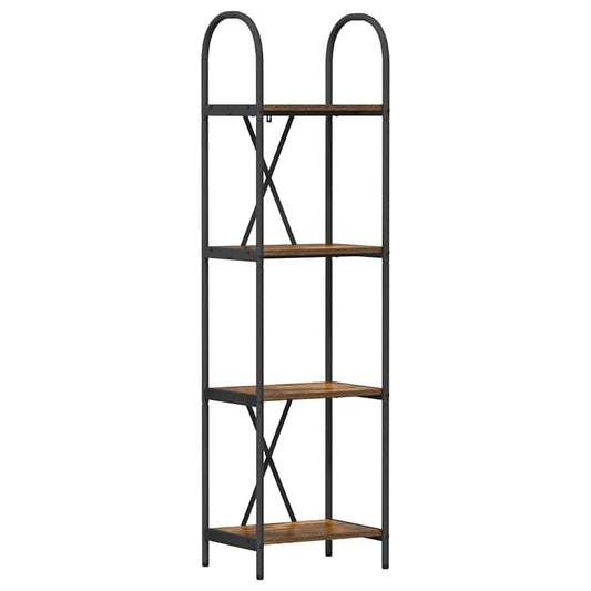 vidaXL Bookshelf 4-Tier 40 x 30 x 146 cm Engineered wood Smoked Oak