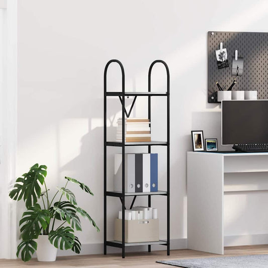 vidaXL Bookshelf 4-Tier 40 x 30 x 146 cm Engineered wood Grey Sonoma