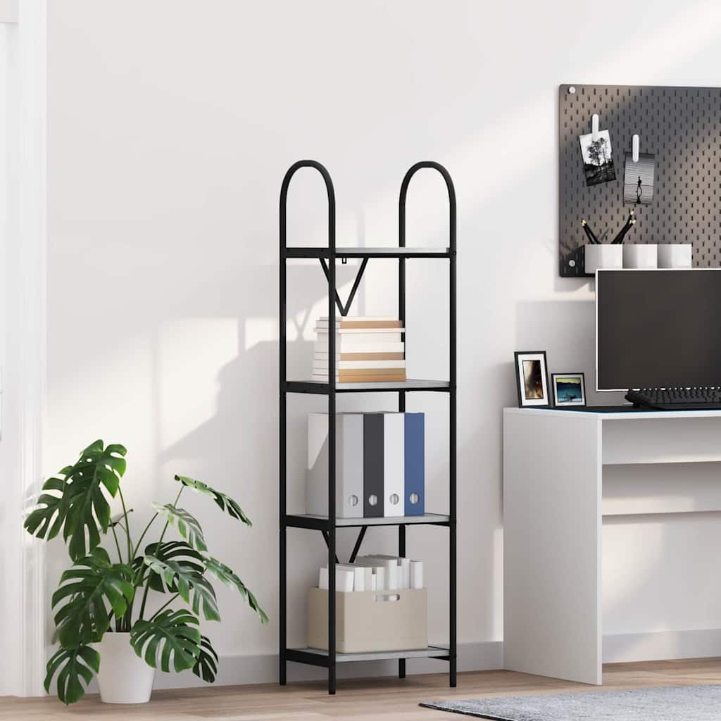 vidaXL Bookshelf 4-Tier 40 x 30 x 146 cm Engineered wood Grey Sonoma