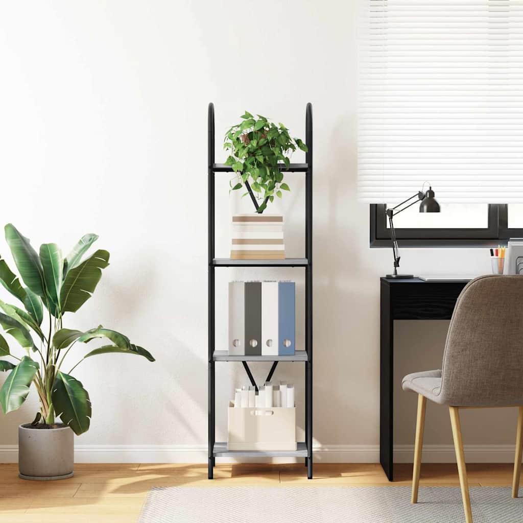 vidaXL Bookshelf Grey Sonoma 40 x 30 x 146 cm Engineered wood