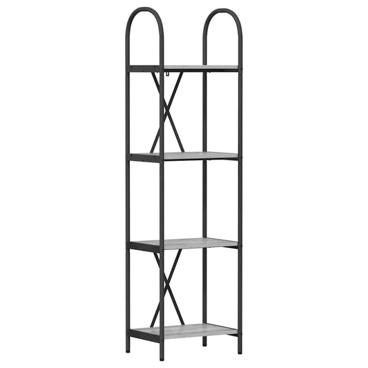 vidaXL Bookshelf 4-Tier 40 x 30 x 146 cm Engineered wood Grey Sonoma