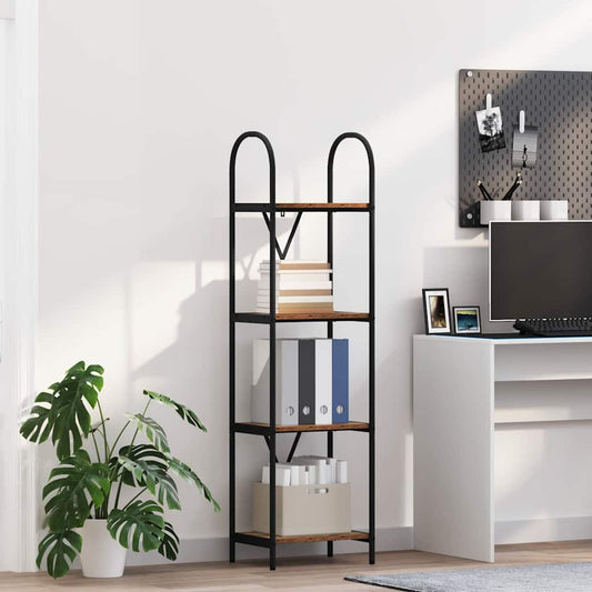 vidaXL Bookshelf 4-Tier 40 x 30 x 146 cm Engineered wood Old Wood