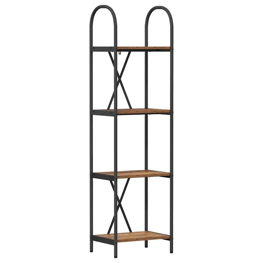 vidaXL Bookshelf 4-Tier 40 x 30 x 146 cm Engineered wood Old Wood