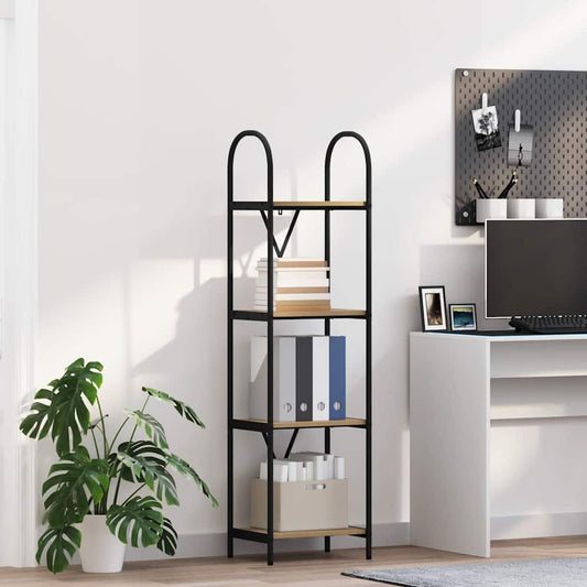 vidaXL Bookshelf 4-Tier 40 x 30 x 146 cm Engineered wood Artisan Oak