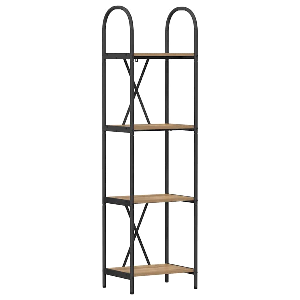 vidaXL Bookshelf 4-Tier 40 x 30 x 146 cm Engineered wood Artisan Oak
