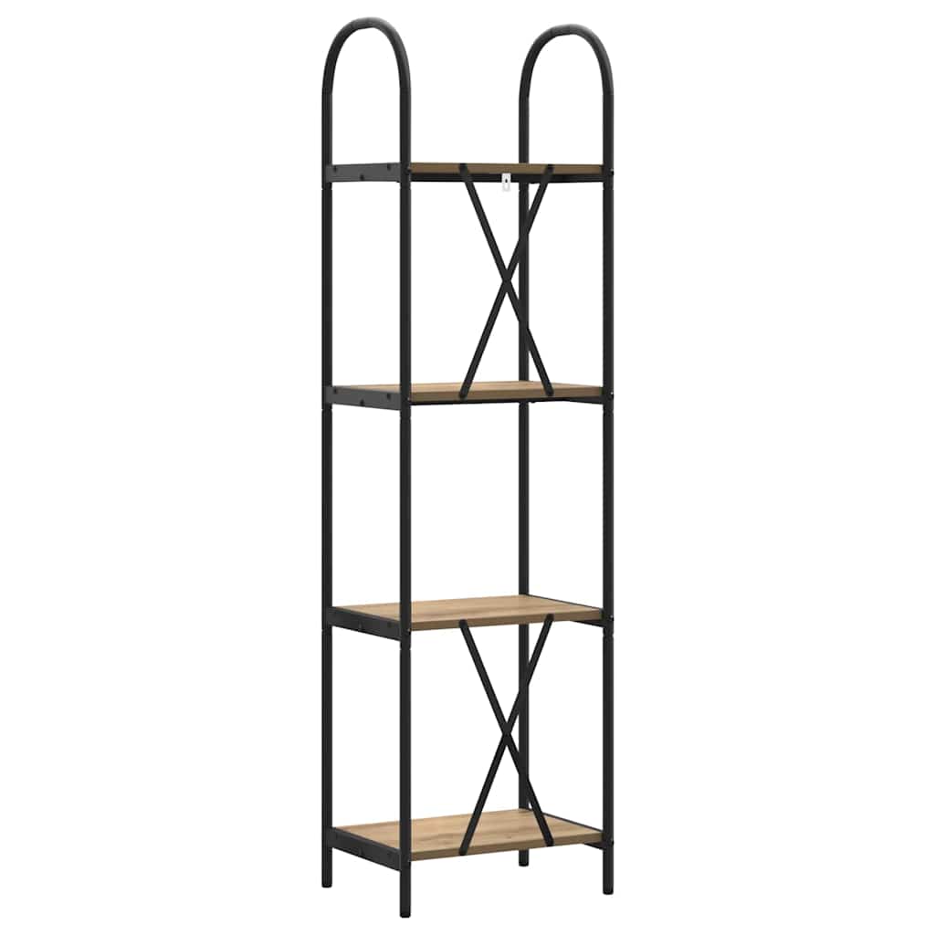 vidaXL Bookshelf 4-Tier 40 x 30 x 146 cm Engineered wood Artisan Oak