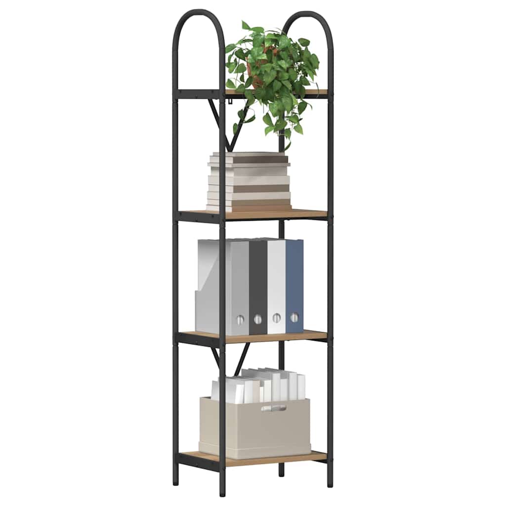 vidaXL Bookshelf 4-Tier 40 x 30 x 146 cm Engineered wood Artisan Oak