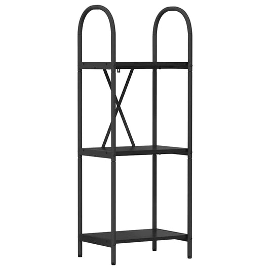 vidaXL Bookshelf 3-Tier 40 x 30 x 109 cm Engineered wood Black Oak