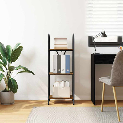 vidaXL Bookshelf 3-Tier 40 x 30 x 109 cm Engineered wood Smoked Oak