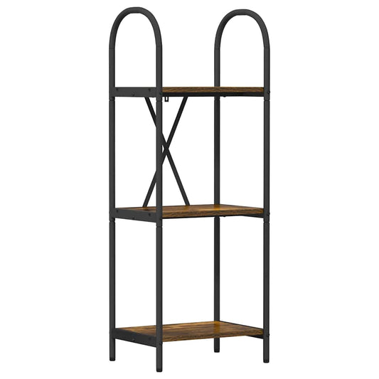 vidaXL Bookshelf 3-Tier 40 x 30 x 109 cm Engineered wood Smoked Oak