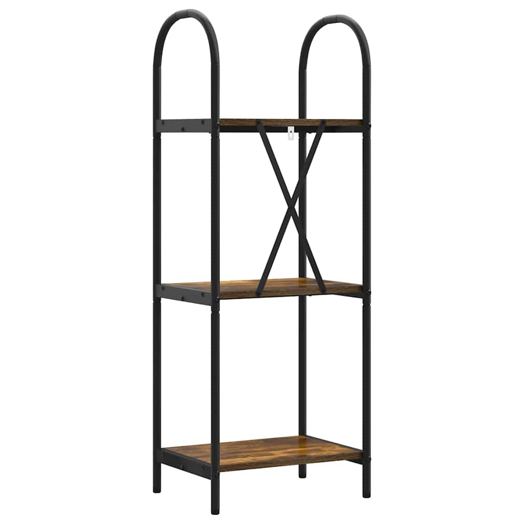 vidaXL Bookshelf 3-Tier 40 x 30 x 109 cm Engineered wood Smoked Oak