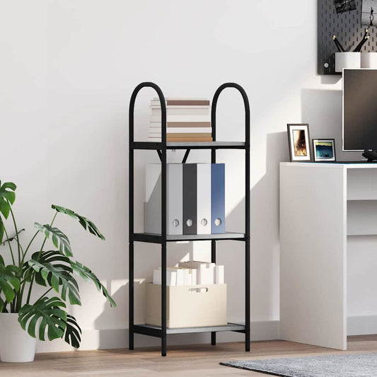 vidaXL Bookshelf 3-Tier 40 x 30 x 109 cm Engineered wood Grey Sonoma