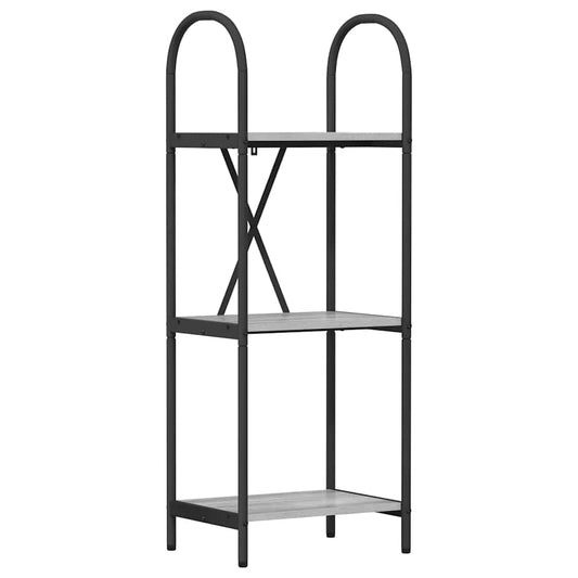 vidaXL Bookshelf 3-Tier 40 x 30 x 109 cm Engineered wood Grey Sonoma
