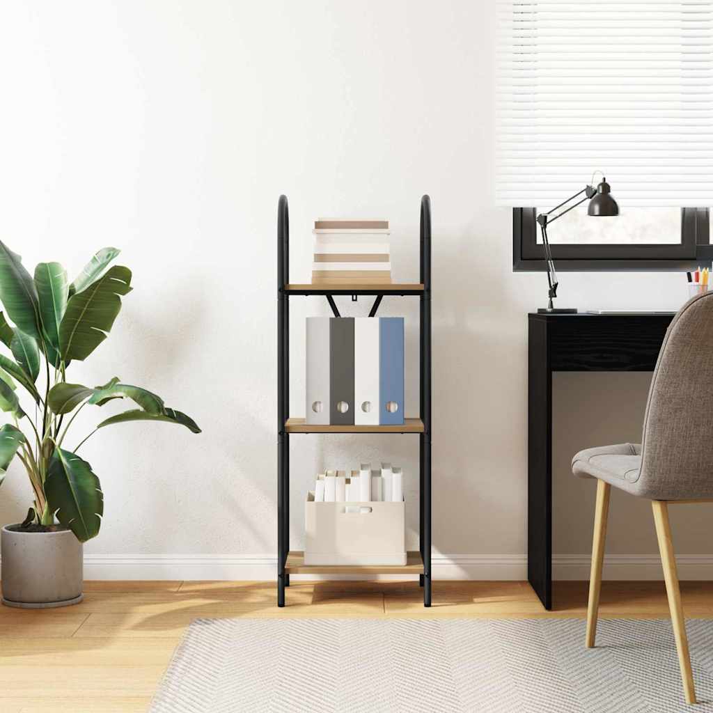 vidaXL Bookshelf 3-Tier 40 x 30 x 109 cm Engineered wood Artisan Oak