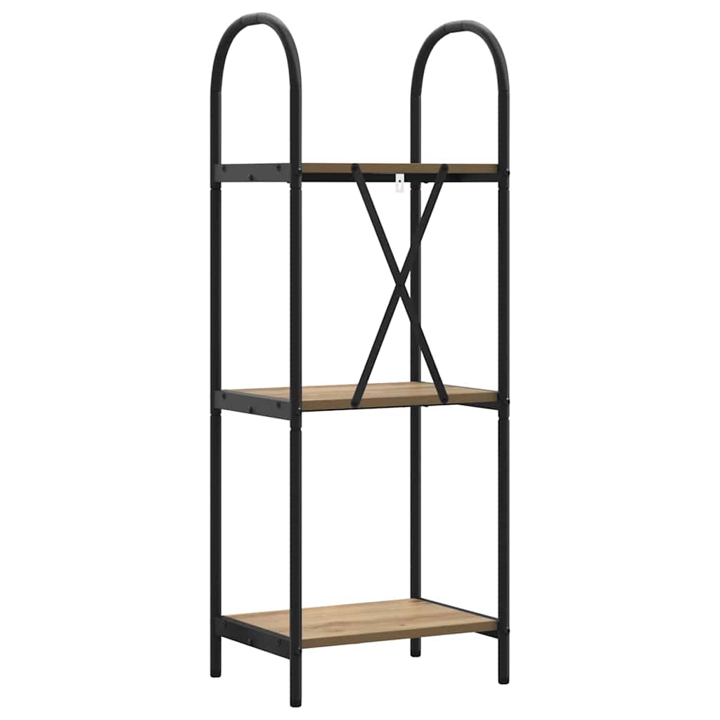 vidaXL Bookshelf 3-Tier 40 x 30 x 109 cm Engineered wood Artisan Oak