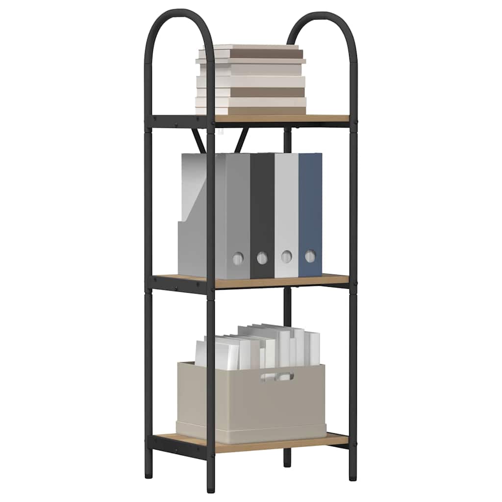 vidaXL Bookshelf 3-Tier 40 x 30 x 109 cm Engineered wood Artisan Oak