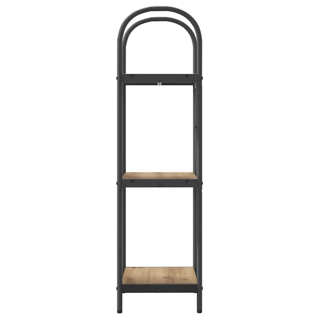 vidaXL Bookshelf 3-Tier 40 x 30 x 109 cm Engineered wood Artisan Oak