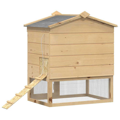 vidaXL Chicken Coop Brown 75 x 60 x 89 cm Solid Pine Wood