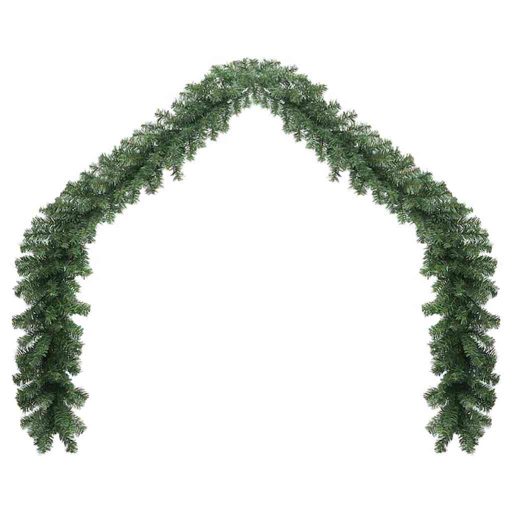 vidaXL Christmas Garland 2 pcs Green 20 m PVC