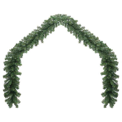 vidaXL Christmas Garland 2 pcs Green 20 m PVC
