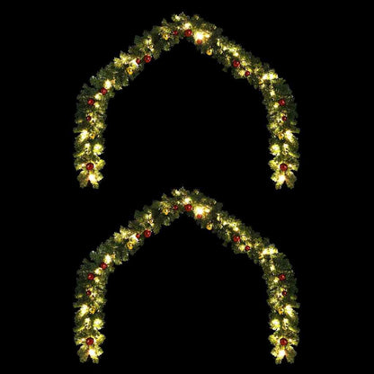 vidaXL Christmas Garland with 600 LEDs 2 pcs Green PVC